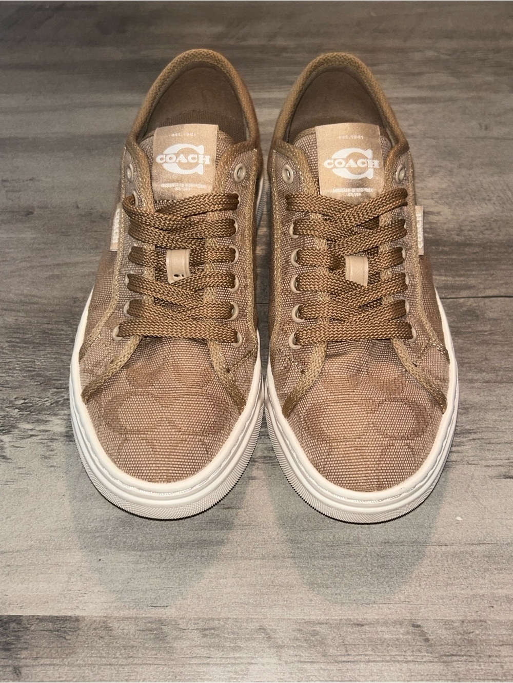 Authentic Coach Women's low-top casual canvas sneakers